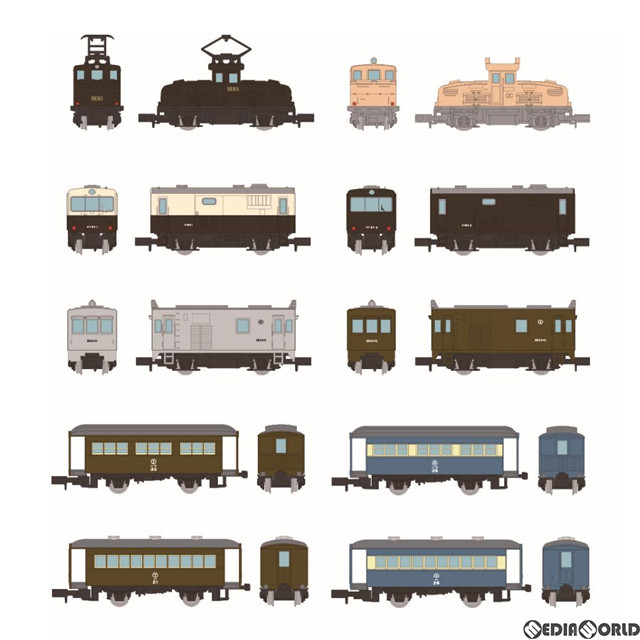 ノスタルジック 鉄道コレクション 4弾 レールバス 2両セット 緑&青