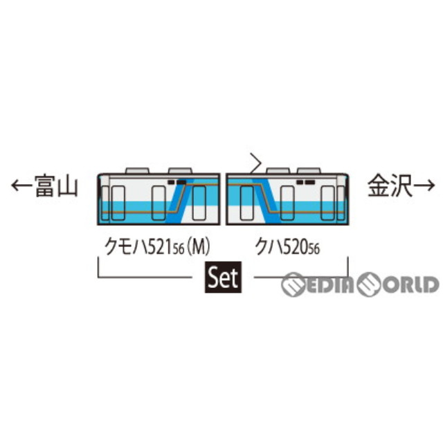 [RWM]98096 IRいしかわ鉄道 521系電車(臙脂)セット(2両)(動力付き) Nゲージ 鉄道模型 TOMIX(トミックス)