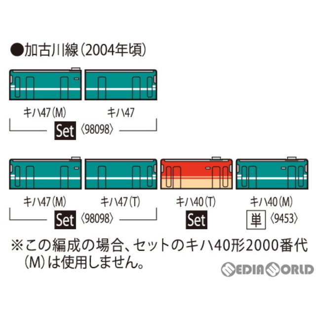 [RWM]98098 JR キハ47-0形ディーゼルカー(加古川線)セット(2両)(動力付き) Nゲージ 鉄道模型 TOMIX(トミックス)