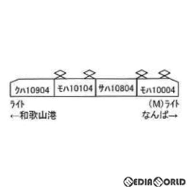 [RWM]A8852 南海10000系 改造中間車編成 新塗装・新社紋 4両セット(動力付き) Nゲージ 鉄道模型 MICRO ACE(マイクロエース)