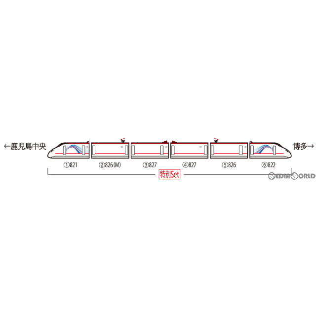 [買取]97939 特別企画品 九州新幹線800-0系(流れ星新幹線)セット(6両)(動力付き) Nゲージ 鉄道模型 TOMIX(トミックス)