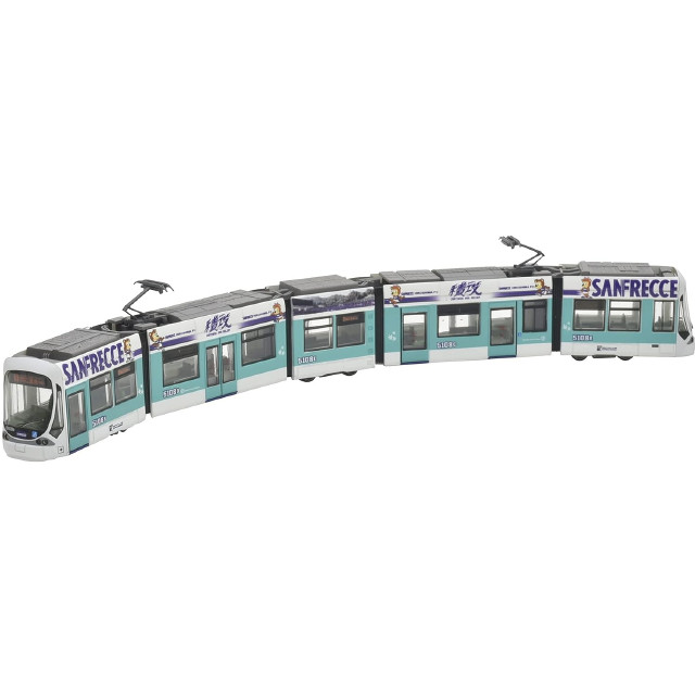 [RWM] 316602 鉄道コレクション(鉄コレ) 広島電鉄5100形5108号 グリーンムーバーマックス サンフレッチェ電車(2021シーズン)(動力無し) Nゲージ 鉄道模型 TOMYTEC(トミーテック)