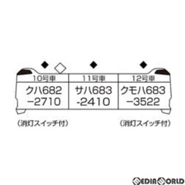 [RWM]10-1748 683系2000番台「サンダーバード」(リニューアル車) 増結編成3両セット(動力無し) Nゲージ 鉄道模型 KATO(カトー)