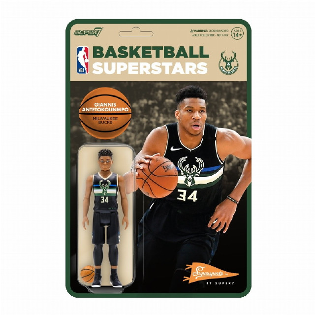 [FIG]ヤニス・アデトクンボ(ミルウォーキー・バックス) ブラックユニフォーム Ver. NBA WAVE3 リ・アクション アクション フィギュア SUPER7(スーパー7)/豆魚雷