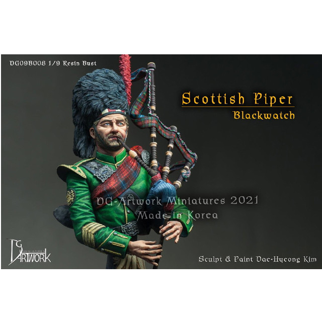 [FIG](再販)ブラックウォッチ連隊 スコットランド パイプ手(バスト) 1/9 レジン製組立キット フィギュア(DG09B008) DG Artwork(DGアートワーク)