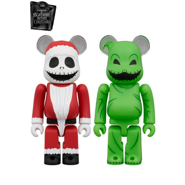 [FIG] BE@RBRICK(ベアブリック) SANTA JACK & OOGIE BOOGIE(サンタジャック&ウギー・ブギー) 2PCS SET THE NIGHTMARE BEFORE CHRISTMAS(ナイトメア・ビフォア・クリスマス) 完成品 可動フィギュア メディコム・トイ