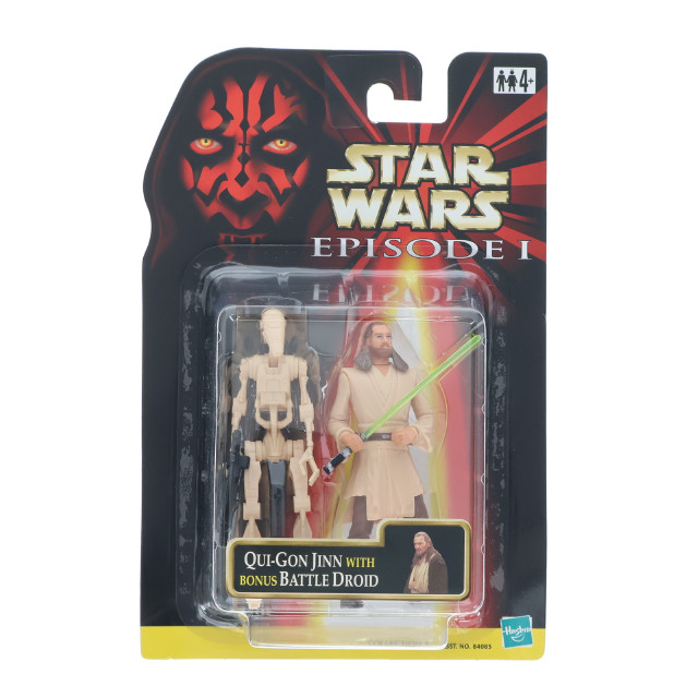[FIG] クワイ=ガン・ジン with bonus バトル・ドロイド STAR WARS(スター・ウォーズ) エピソード1/ファントム・メナス ベーシックフィギュア コレクション1 完成品 可動フィギュア(84085) ハズブロ