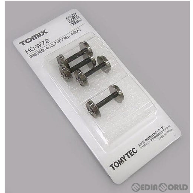 [RWM](再販)HO-W72 車輪(直径=10.7mm・ギアなし・黒色) 4個入 HOゲージ 鉄道模型 TOMIX(トミックス)