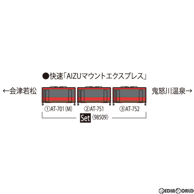 [RWM]98509 会津鉄道 AT-700・AT-750形セット(3両)(動力付き) Nゲージ 鉄道模型 TOMIX(トミックス)