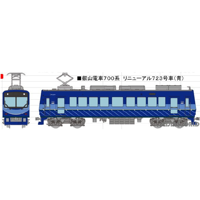 [RWM]323488 鉄道コレクション(鉄コレ) 叡山電車700系 リニューアル723号車 (青)(動力無し) Nゲージ 鉄道模型 TOMYTEC(トミーテック)