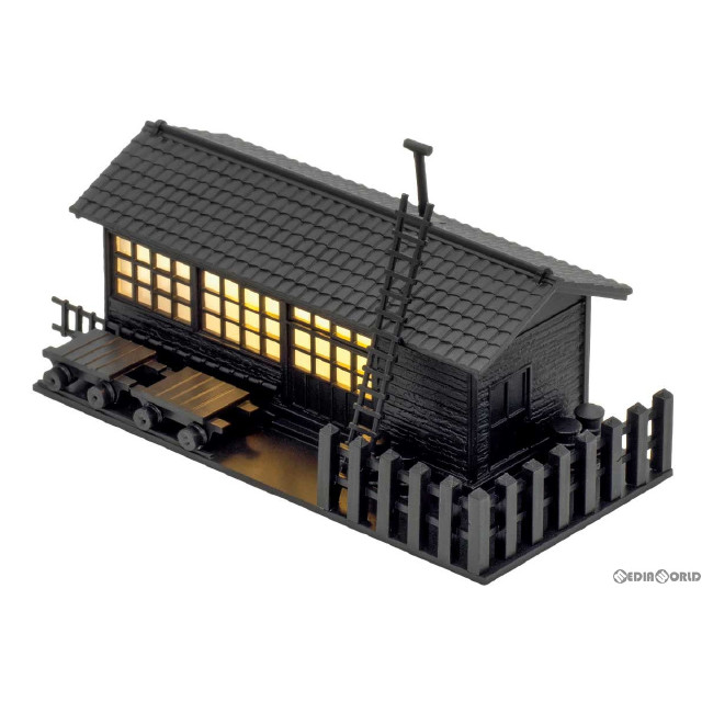 [RWM]2629 木造詰所(ブラック) 着色済みストラクチャーキット Nゲージ 鉄道模型 GREENMAX(グリーンマックス)