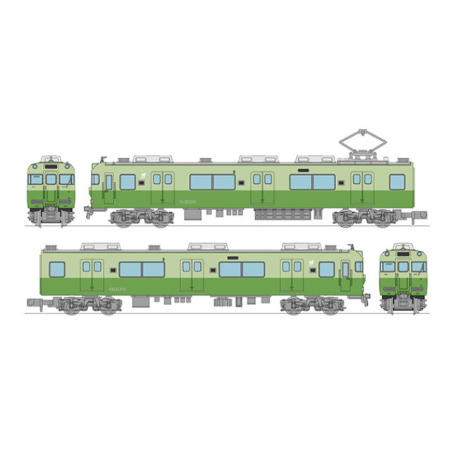 [RWM] 334170 鉄道コレクション(鉄コレ) 名古屋鉄道6000系(いもむし復刻塗装列車・6009編成) 2両セット(動力無し) Nゲージ 鉄道模型 TOMITEC(トミーテック)