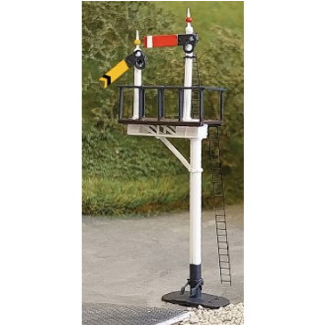 [RWM] PELK-12142 TT-120ゲージ グレート ウェスタン鉄道 腕木式信号機 場内+遠方用 複合型 操作台付きキット OOゲージ・HOゲージ 鉄道模型 PECO(ピィコ)