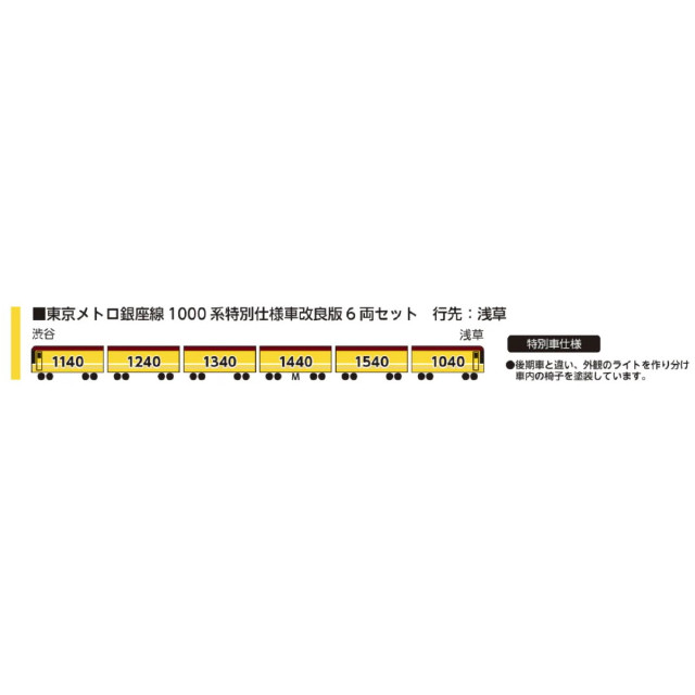 [RWM] 6012a 東京メトロ銀座線1000系特別仕様車改良版6両セット(動力付き) Nゲージ 鉄道模型 ポポンデッタ