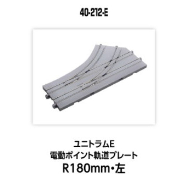 [RWM] 40-212-E UNITRAM E(ユニトラムE) 電動ポイント軌道プレートR180mm・左 Nゲージ 鉄道模型 KATO(カトー)