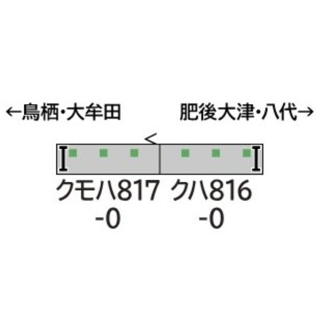 [RWM] 32018 JR九州817系0番代(熊本車・車番選択式) 増結2両編成セット(動力無し) Nゲージ 鉄道模型 GREENMAX(グリーンマックス)