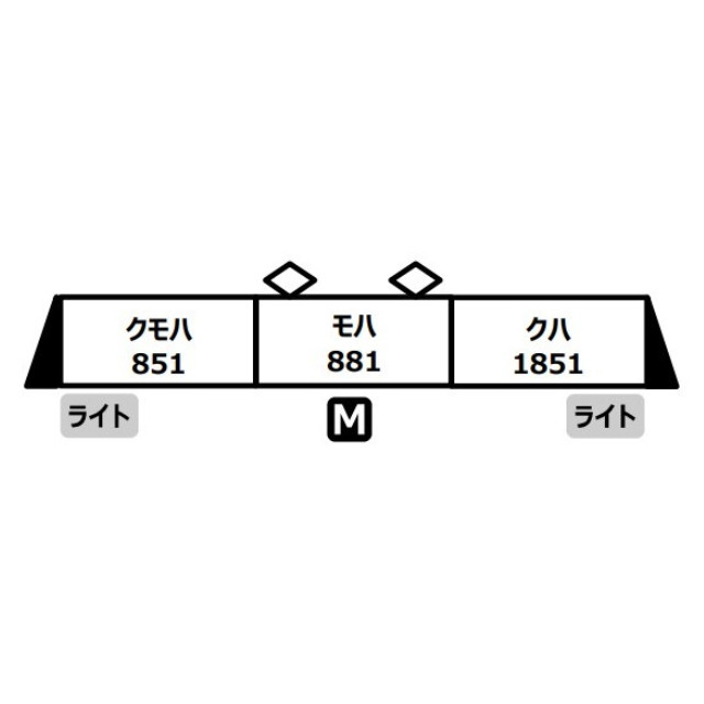 [RWM] A6634 三岐鉄道851系 登場時 3両セット(動力付き) Nゲージ 鉄道模型 MICRO ACE(マイクロエース)