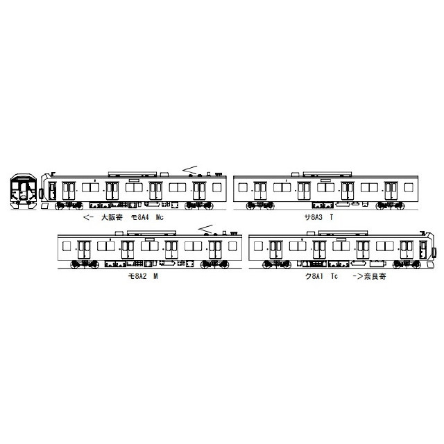 [RWM] 近鉄8A 4両キット(動力無し) HOゲージ 鉄道模型 Masterpiece(マスターピース)