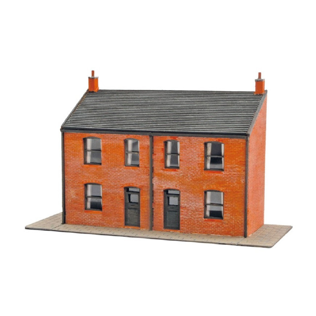 [RWM] PENB-306 ヴィクトリア朝スタイル 赤レンガのタウンハウス 前面 Nゲージ 鉄道模型 PECO(ピィコ)