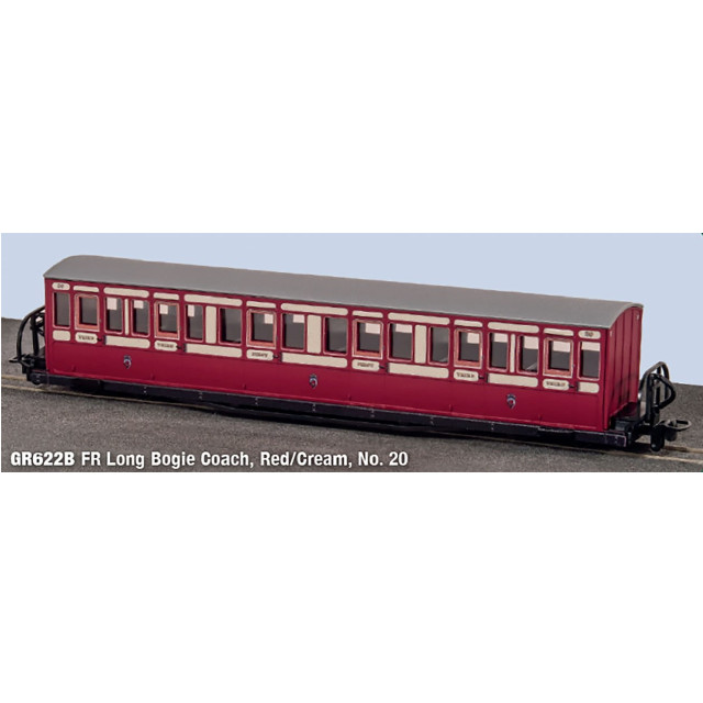 [RWM] PEGR-622B OO-9 FR ロング ボウサイダー コーチ レッド&クリーム No.20(動力無し) ナローゲージ 鉄道模型 PECO(ピィコ)
