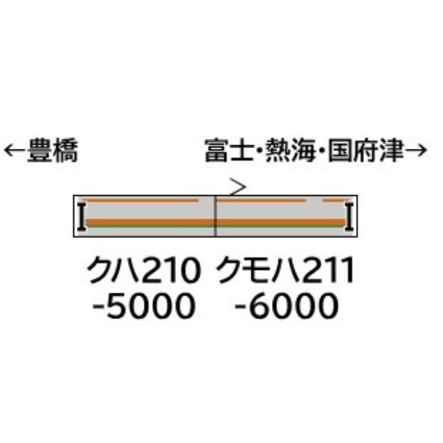 [RWM] 32044 JR211系6000番台(GG編成・車番選択式) 増結2両編成セット(動力無し) Nゲージ 鉄道模型 GREENMAX(グリーンマックス)