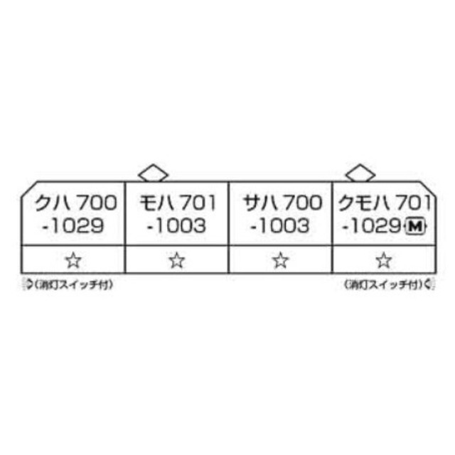 [RWM] (再販) 10-1553S 701系1000番台 仙台色 4両セット(動力付き) Nゲージ 鉄道模型 KATO(カトー)
