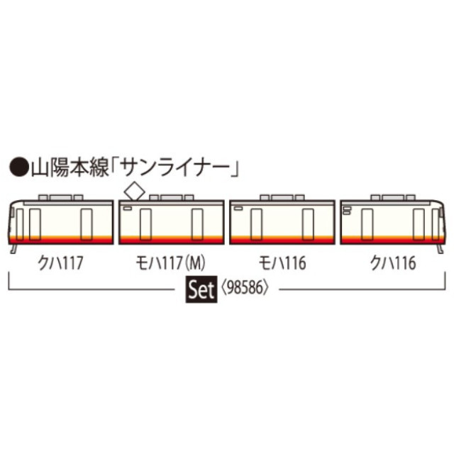[RWM] 98586 JR 117系近郊電車(サンライナー)セット(4両)(動力付き) Nゲージ 鉄道模型 TOMIX(トミックス)