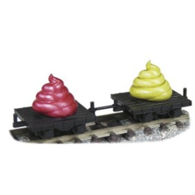 [RWM] JT-07 Joke train(ジョークトレイン)シリーズ うん搬トロッコ(紅うん・うん黄・トロッコ付)(動力無し) Nゲージ 鉄道模型 TGW(津川洋行)