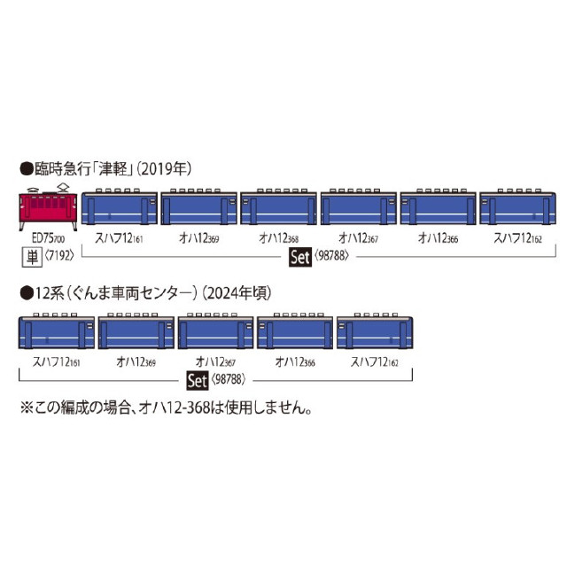[RWM] 98788 JR 12系客車(ぐんま車両センター)セット(6両)(動力無し) Nゲージ 鉄道模型 TOMIX(トミックス)