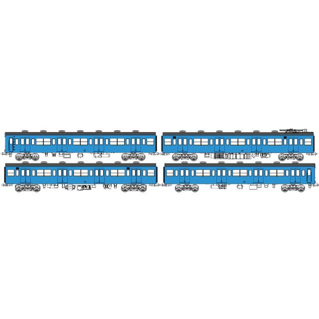 [RWM] TW-103SC 国鉄103系低運転台・非ユニット窓・非冷房車 青22号 動力付基本4両セットC(動力付き) HOゲージ 鉄道模型 TRAMWAY(トラムウェイ)