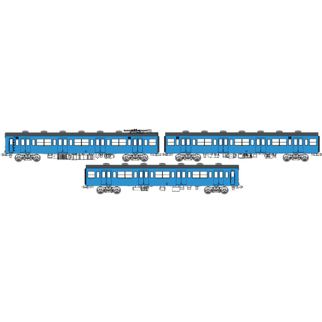 [RWM] TW-103TG 国鉄103系低運転台・非ユニット窓・非冷房車 青22号 動力なし増結3両セットG(動力無し) HOゲージ 鉄道模型 TRAMWAY(トラムウェイ)