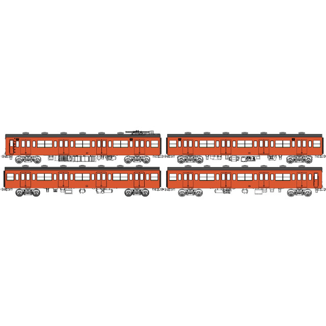 [RWM] TW-103SF 国鉄103系低運転台・非ユニット窓・非冷房車 朱色1号 動力付基本4両セットF(動力付き) HOゲージ 鉄道模型 TRAMWAY(トラムウェイ)