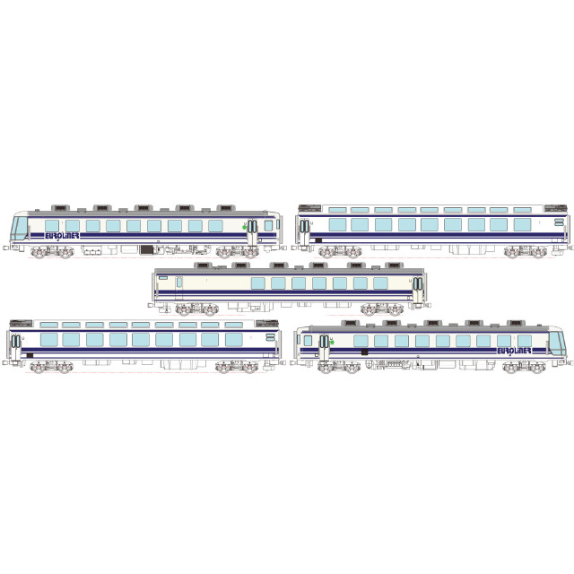 [RWM] (再販) TW-EUC-X ユーロライナー 基本5両セット(JNRロゴ付)(動力無し) HOゲージ 鉄道模型 TRAMWAY(トラムウェイ)