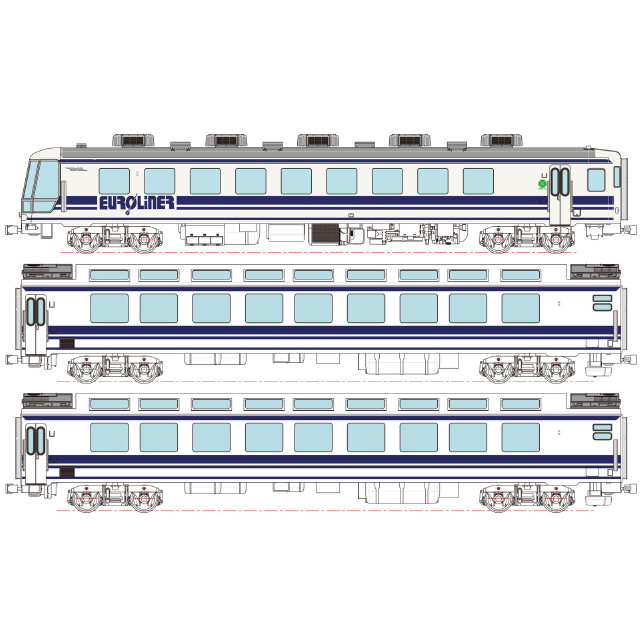 [RWM] TW-EUC-Z ユーロライナー・カートレイン名古屋 3両セット(動力無し) HOゲージ 鉄道模型 TRAMWAY(トラムウェイ)
