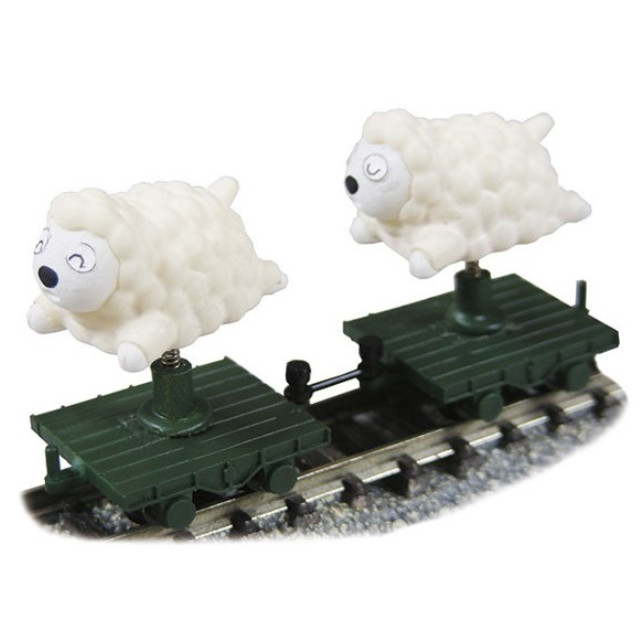 [RWM] JT-17 Joke train(ジョークトレイン)シリーズ メェ〜鉄・ねむレール 子ヒツジ(白顔:2頭トロッコ付)(動力無し) Nゲージ 鉄道模型 TGW(津川洋行)