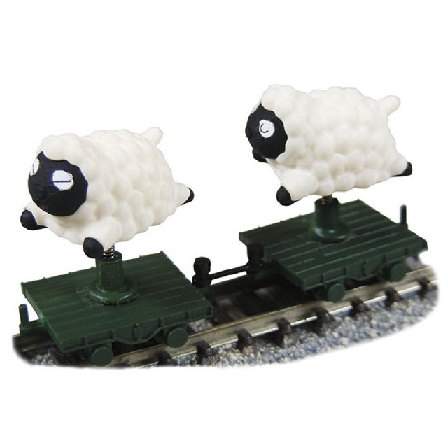 [RWM] JT-18 Joke train(ジョークトレイン)シリーズ メェ〜鉄・ねむレール 子ヒツジ(黒顔:2頭トロッコ付)(動力無し) Nゲージ 鉄道模型 TGW(津川洋行)
