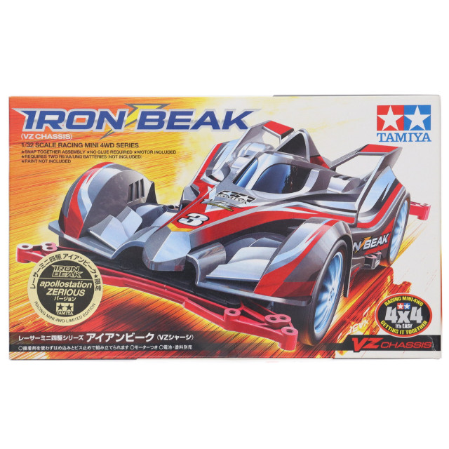 [PTM]1/32 アイアンビーク VZシャーシ apollostation ZERIOUSバージョン 「レーサーミニ四駆シリーズ」 出光ガソリンスタンド 自動車用バッテリーゼリオス予約購入特典 [18098] プラモデル タミヤ
