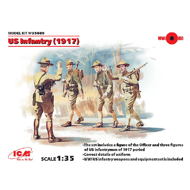 [PTM]1/35 アメリカ歩兵 (1917) [35689] プラモデル ICM