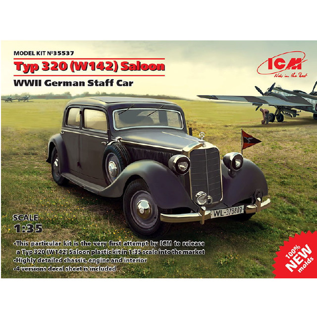 [PTM]1/35 ドイツ Typ 320 (W142) スタッフカー [35537] プラモデル ICM