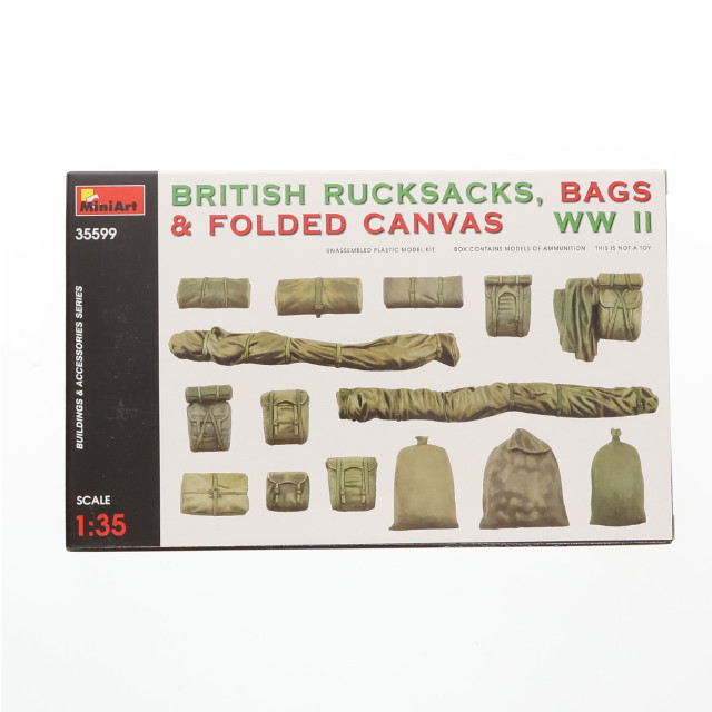 [PTM] 1/35 イギリス軍用リュックサック・バッグ・折りたたみ式キャンバス WW2 プラモデル(MA35599) Mini Art(ミニアート)