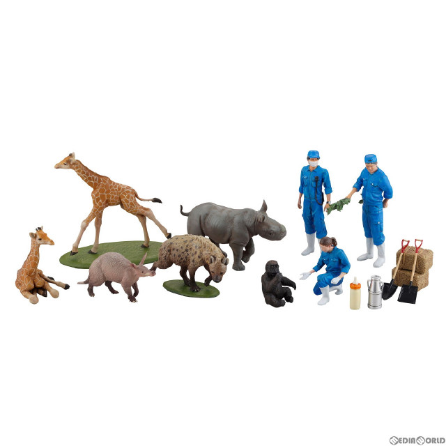 [PTM](BOX)ARTPLA 1/35 飼育員と仔ゴリラセット プラモデル(6個) 海洋堂