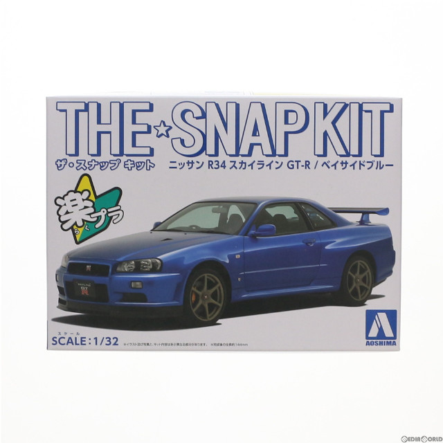 [PTM]1/32 ニッサン R34スカイライン GT-R(ベイサイドブルー) ザ・スナップキットシリーズ No.11-A プラモデル(062500) アオシマ