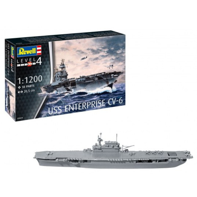 [PTM]1/1200 USS エンタープライズ CV-6 プラモデル(05824) レベル(Revell)