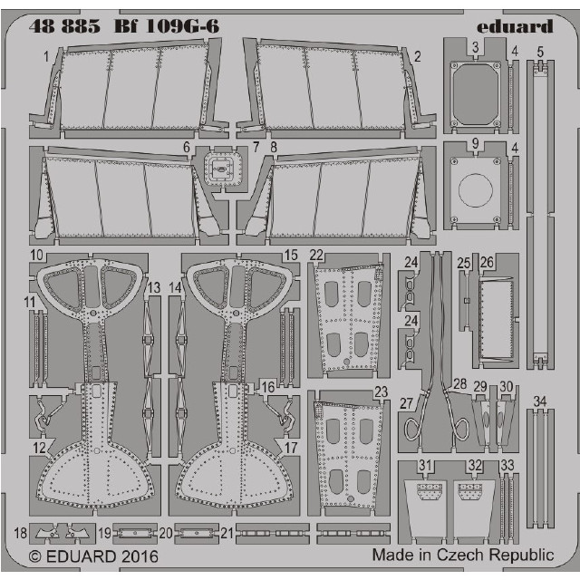 [PTM](再販)1/48 Bf109G エッチングパーツセット(エデュアルド用) プラモデル用アクセサリ(EDU48885) Eduard(エデュアルド)