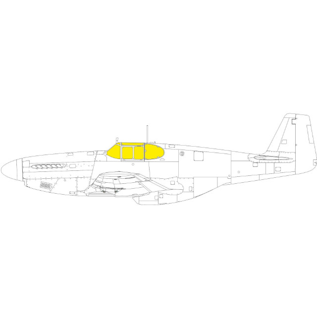 [PTM](再販)1/48 P-51B/C 標準キャノピー Tフェース 両面塗装マスクシール(エデュアルド用) プラモデル用アクセサリ(EDUEX1036) Eduard(エデュアルド)