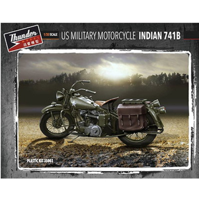 [PTM](再販)1/35 米・軍用バイク インディアン741B・2台入り プラモデル(TB35003) Thunder Model(サンダーモデル)
