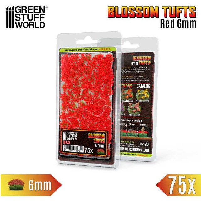 [PTM]ジオラマ素材 満開の赤い花 6mm プラモデル用アクセサリ(GSWD-13002) Green Stuff World(グリーンスタッフワールド)