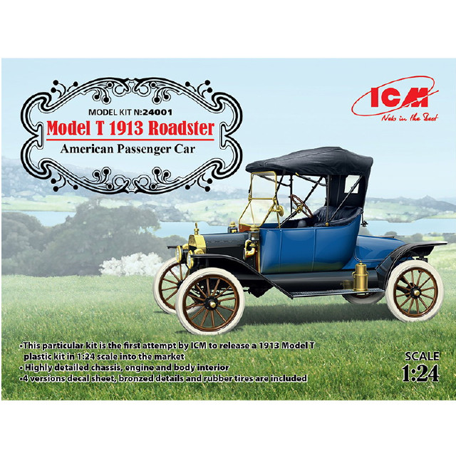 [PTM] (再販)1/24 T型フォード 1913 ロードスター プラモデル(24001) ICM