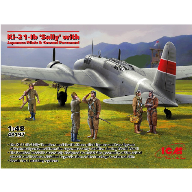 [PTM] 1/48 日本陸軍 Ki-21-Ib 九七式重爆撃機 w/パイロット&グランドクルー プラモデル(48197) ICM