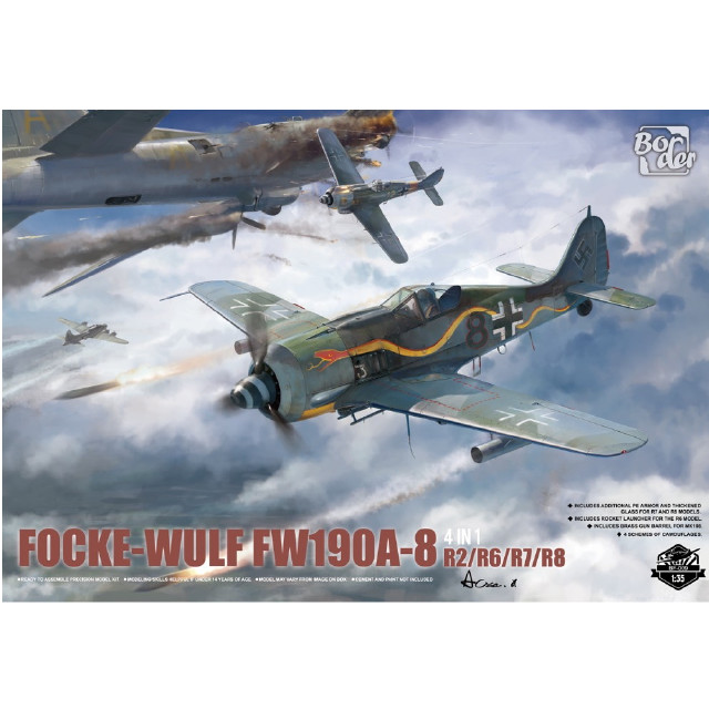 [PTM] 1/35 フォッケウルフ Fw190 A-8 4in1(R2/R6/R7/R8) プラモデル(BF009) Border Model(ボーダーモデル)